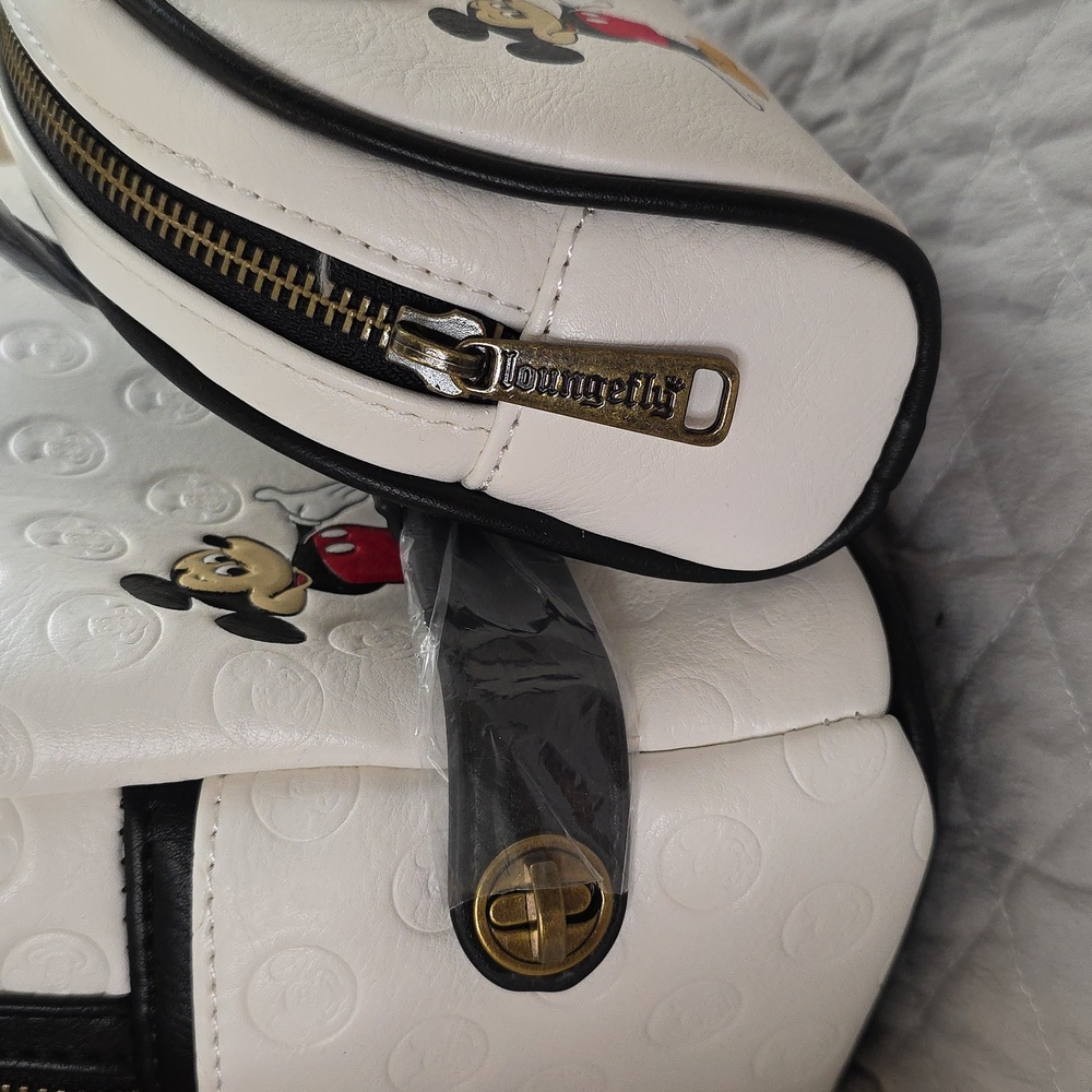 Disney White and Black Mickey Mouse Mini Backpack - Picture 3 of 8